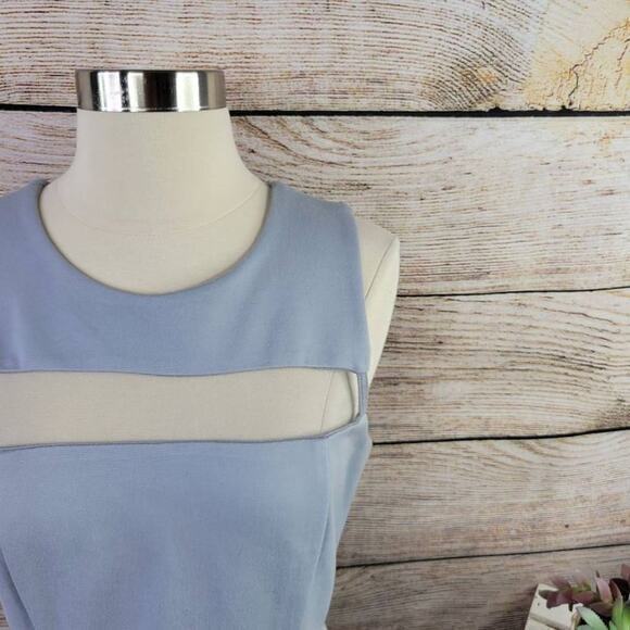 Lulus Sheer Determination Light Gray Mesh Skater Dress Size Medium - Picture 3 of 9